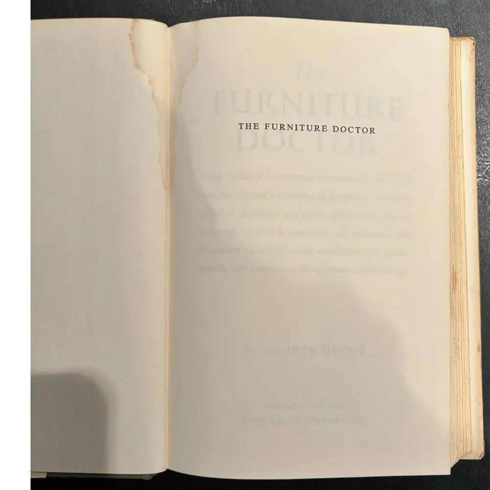 VTG 1962 The Furniture Doctor (Antique Furniture Repair) By George Grotz, HC, DJ